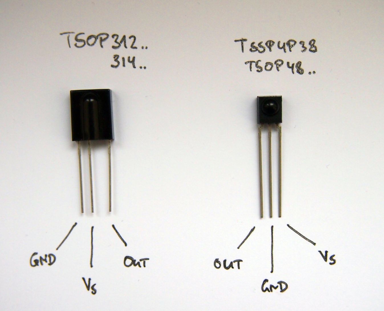 Pinbelegung TSOP312x / TSOP48x / TSSP4P38 Pinbelegung TSOP312x / TSOP48x / TSSP4P38